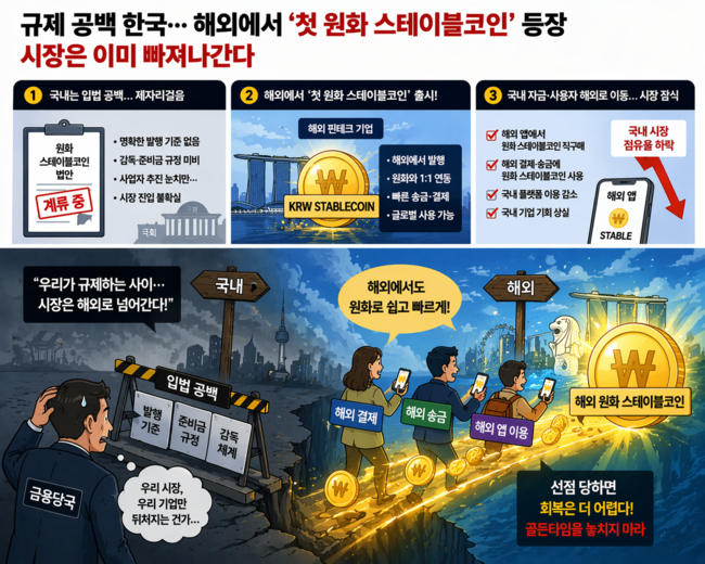 미국에서 원화 스테이블코인 등장 관련 이미지